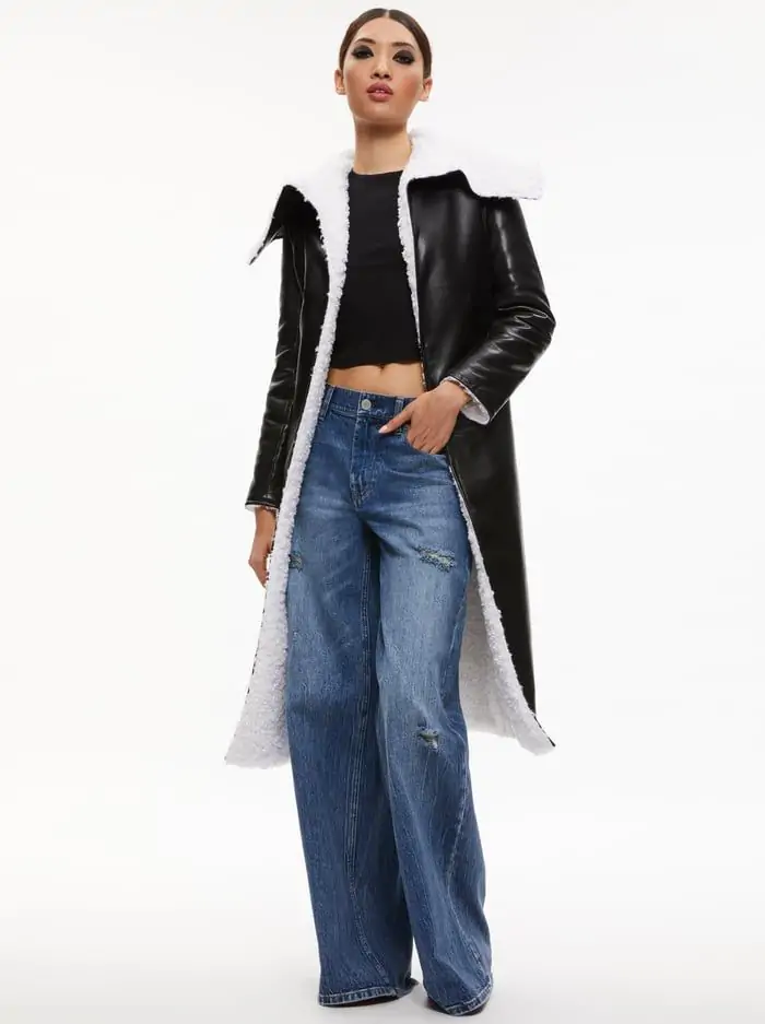 SHAN REVERSIBLE FAUX SHEARLING COAT